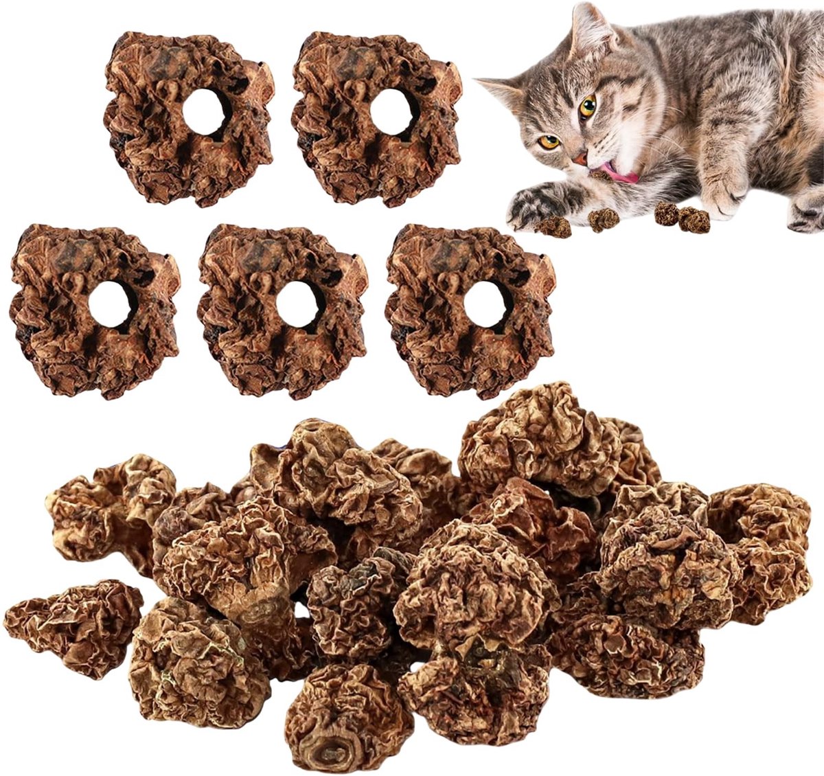 SolidKeus - 20 Stuks Katten Speelgoed van Gedroogd Fruit