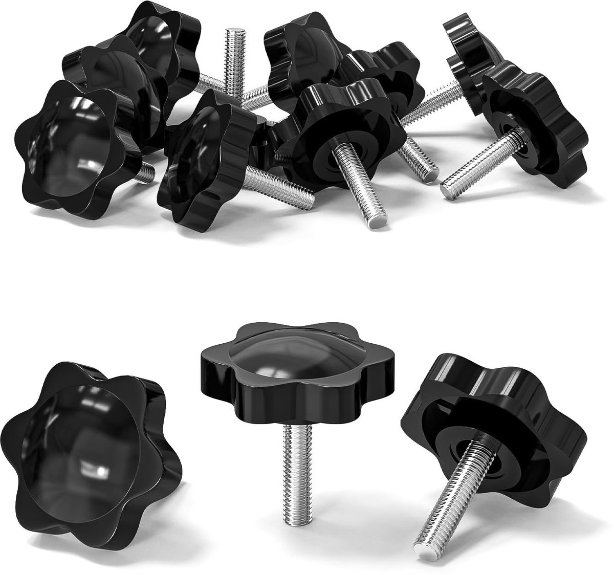 SolidKeus - Set van 10 M5 x 20 mm Sterk Grip Schroeven met Handgreep