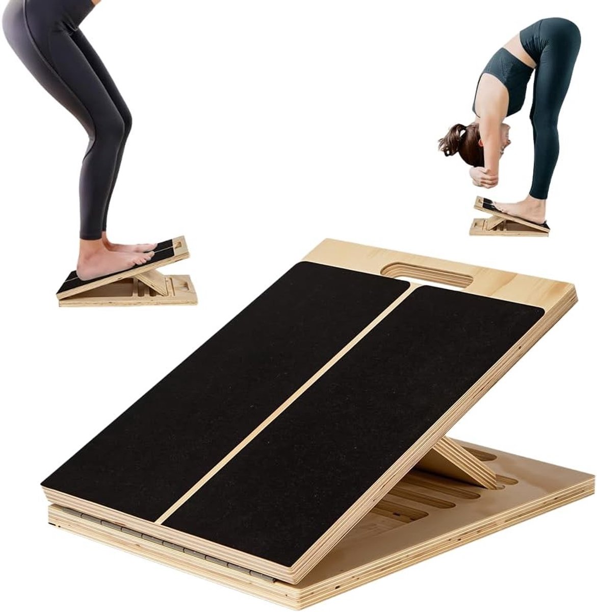 2-in-1 Enkelrekker en Stretch Board voor Spierverlenging, Balansoefeningen en Mobiliteit met 5 Hoeken en Antislip Ontwerp