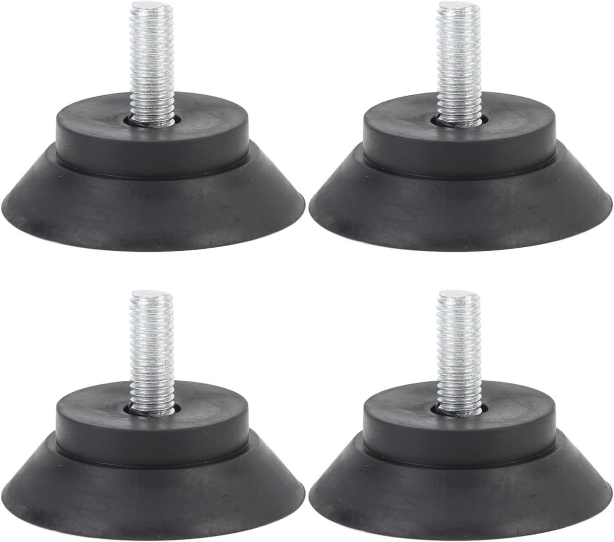 4 Stuks Zware Rubber Zuignappen voor Meubels, Antislip Voeten met Schroefbevestiging voor Tafelpoten, Stoelen en Fauteuils