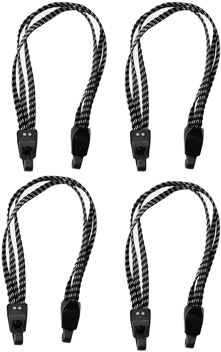SolidKeus - Set van 4 Verstelbare Bagagestraps met Haken