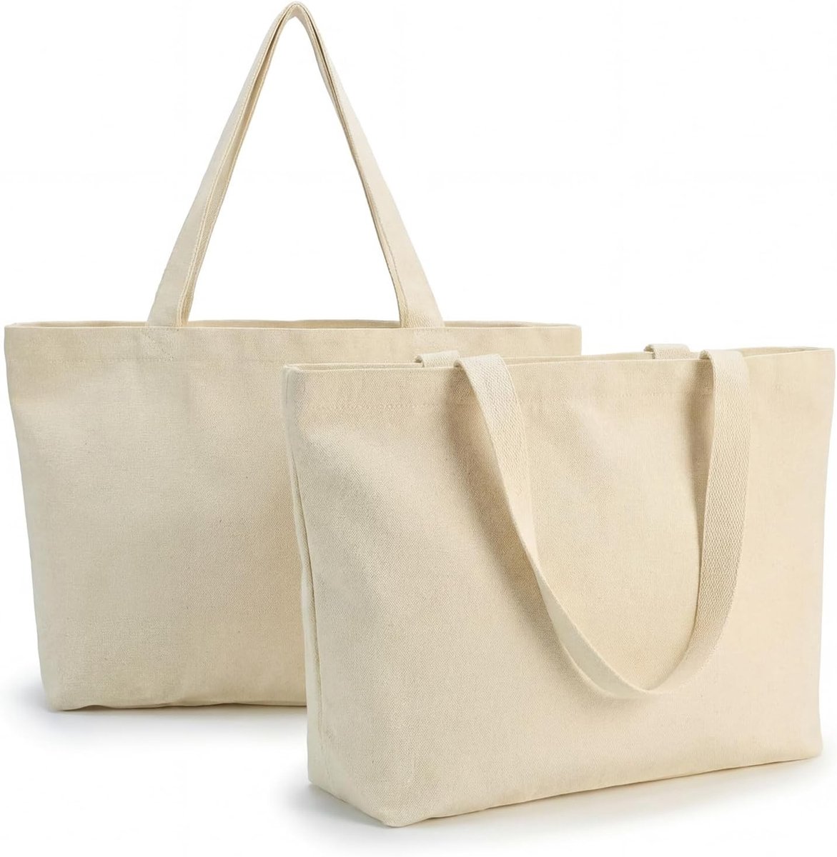 Jutezakken om te schilderen - Beige - 42 x 32 x 10 cm - Onbedrukte Stoffen Zakken met Handvatten - Voor Creatieve Projecten