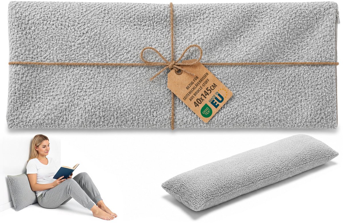 Hoes voor Zwangerschapskussen 145cm Lang Kussen Voor Zijslapers Lichaamskussen Ideaal Voor Slaap Ondersteuning En Borstvoeding Perfect Voor Zwangere Vrouwen Oeko-Tex Boucle