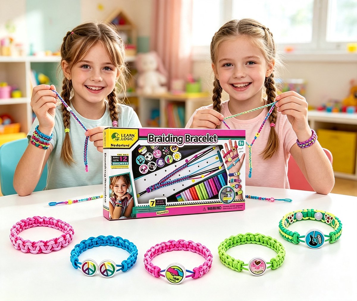 Breiset voor vriendschapsarmbandjes voor kinderen verkrijgbaar in verschillende kleuren Een leuke doe-het-zelf breiset waarmee je je eigen armbandje kunt maken Een ideaal verjaardagscadeau voor meisjes van 5 tot 12 jaar Afmetingen 7 x 3 x 28 cm