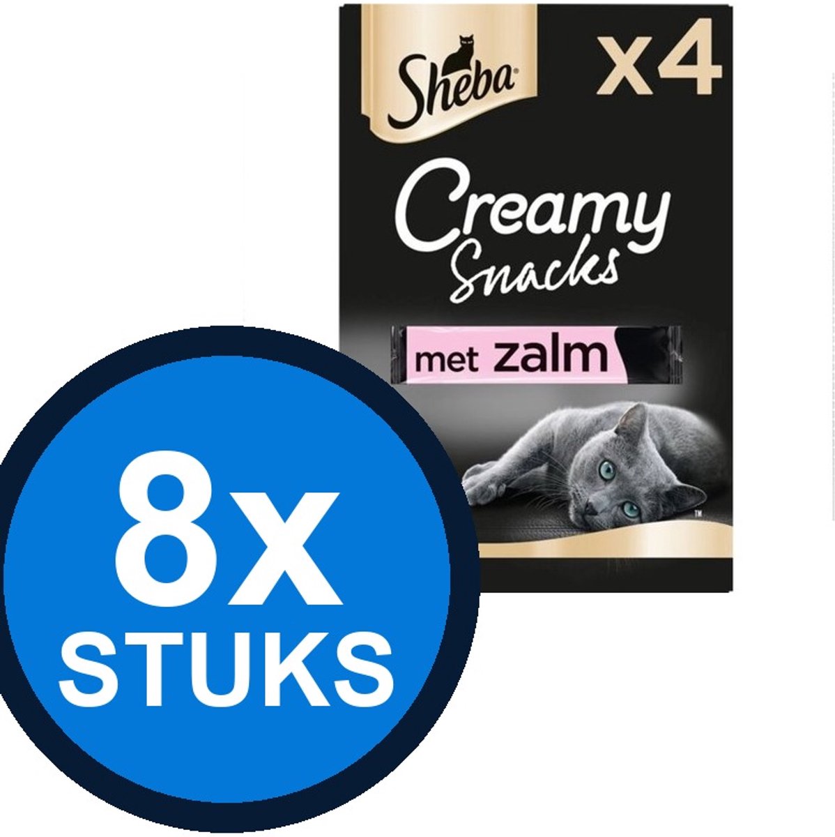 8x Sheba - Creamy Snacks - Zalm - 4 stuks
