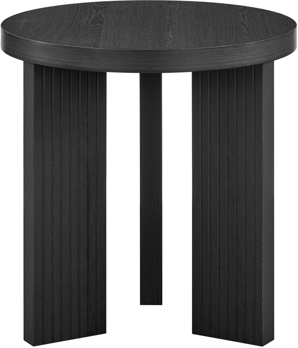 COVREO Bijzettafel 44,5 x 41,5 cm zwart MDF, rond modern voor woonkamer