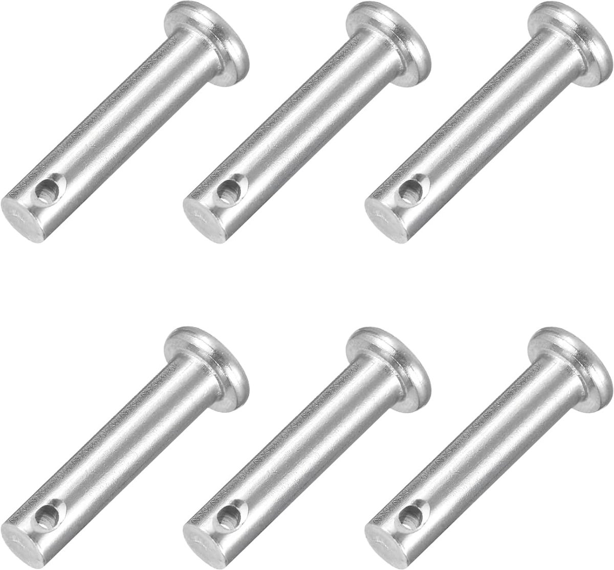 6 stuks M6 x 25 mm één gat vorkkoppen 304 roestvrij staal platte kop vorkbouten voor trekhaak mechanische reparatie meubelmontage industriële apparatuur