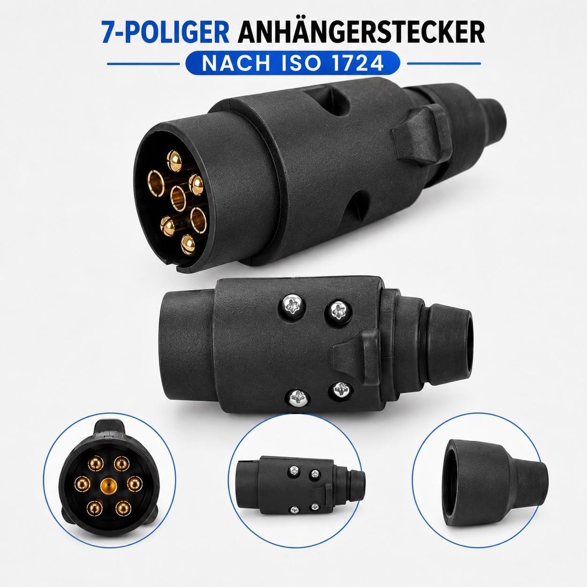 Paymali Auto aanhanger adapter stekker 7-polig 12V PVC kunststof