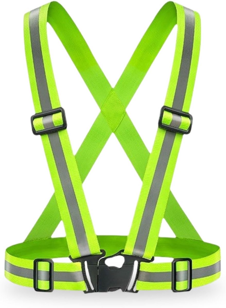 1 stuks, reflecterend veiligheidsvest, instelbaar, licht, hoge zichtbaarheid, joggen, fietsen, hardlopen, motorfiets voor volwassenen, jongeren