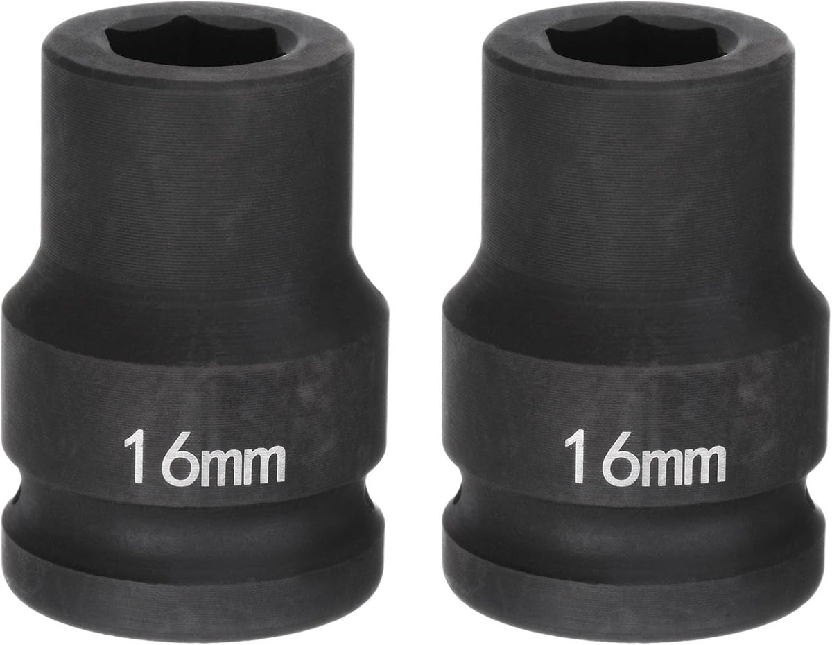 2 stuks 6-punts slagbus 3/4 inch aandrijving 16 mm metrisch van gelegeerd staal 40 Cr voor asmoer slagbus