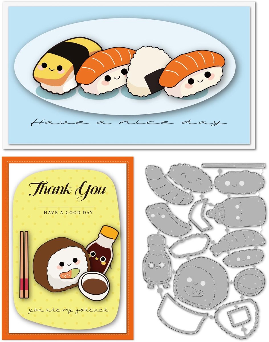 SolidKeus - 16-delige Sushi Snijden Template Set voor Scrapbooking