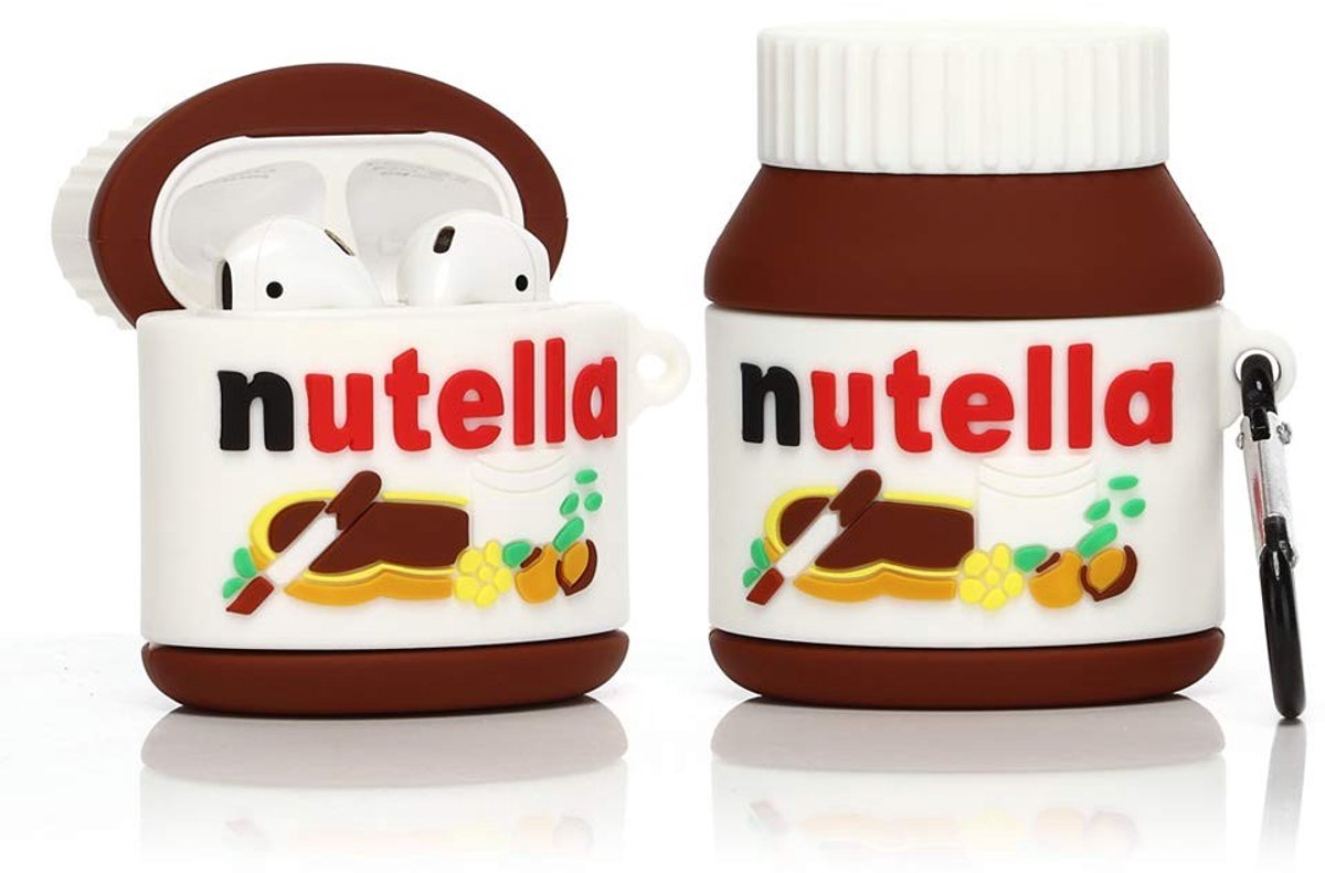 SolidKeus - Siliconen Hoesje voor Airpods 1 en 2 met Chocolade Sauce Ontwerp