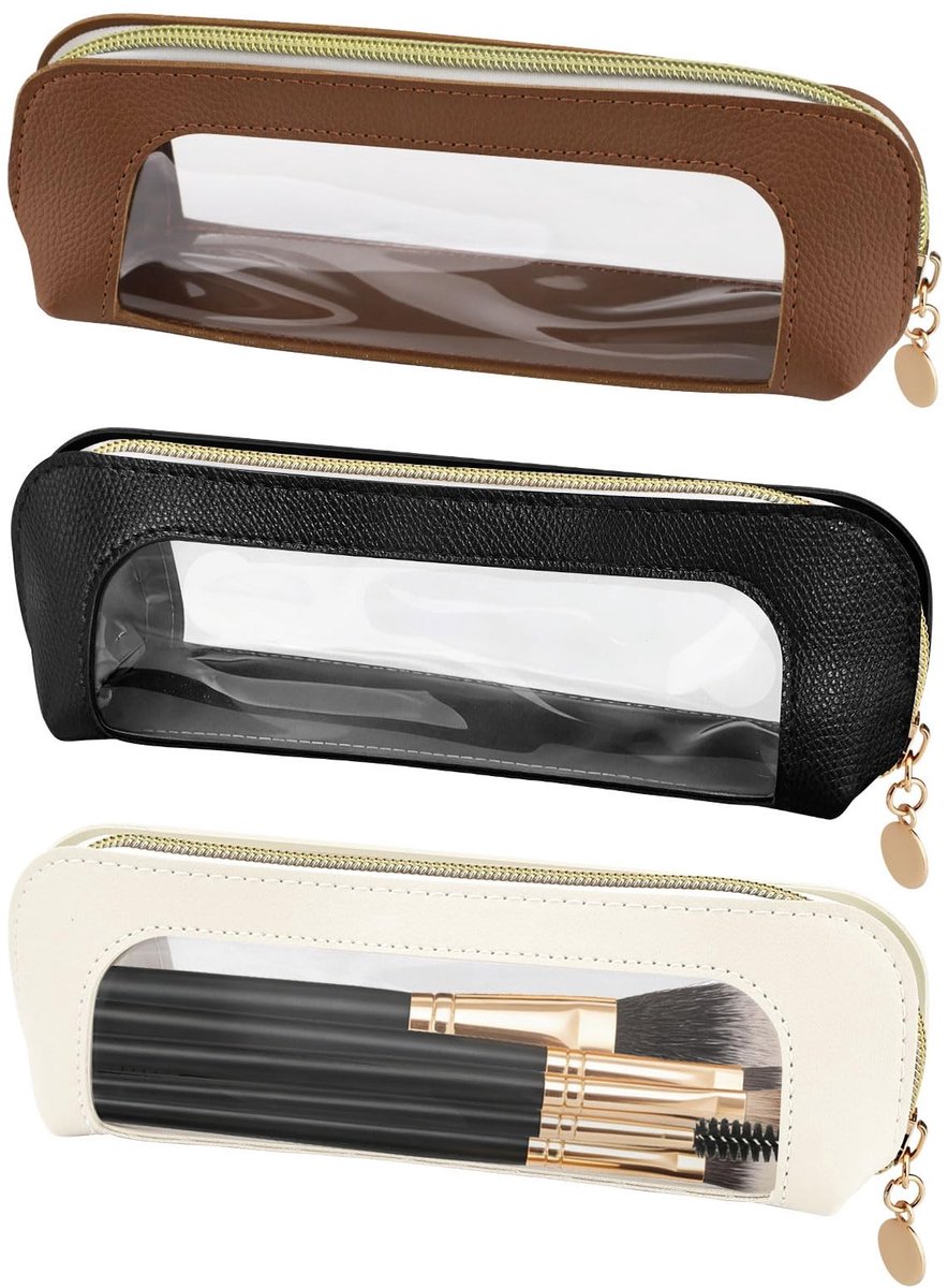SolidKeus - Set van 3 Draagbare Make-up Tassen met Ritssluiting