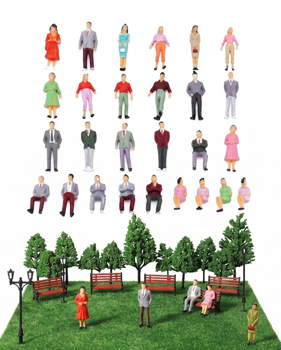 SolidKeus - Set van 50 Miniatuurfiguren voor Modelbouw