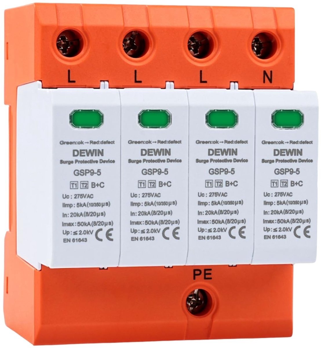 SolidKeus - DIN Rail Overspanningsbeveiliging 275V 5KA