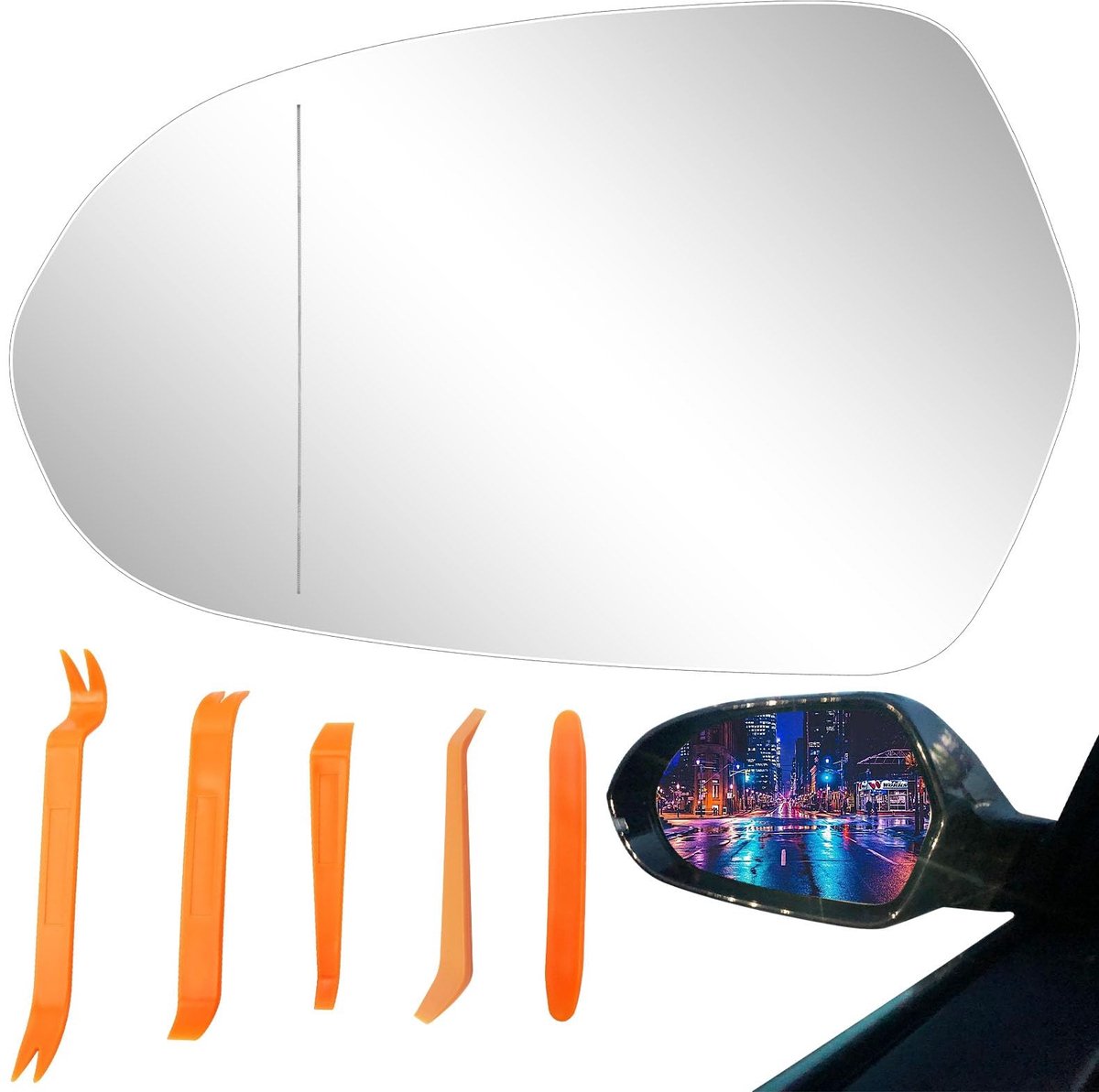 SolidKeus - Vervangend Spiegelglas voor Auto's, Links, Verwarmd