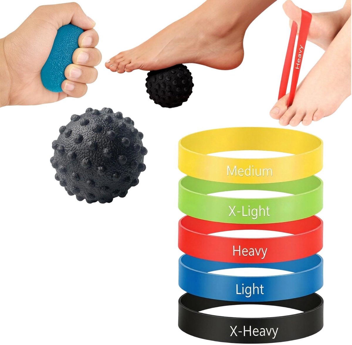SolidKeus - 7-delige Handtrainer Set voor Gripversterking en Stressverlichting