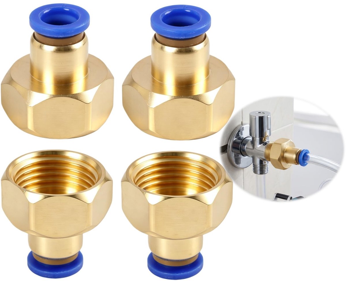 SolidKeus - Set van 4 Pneumatische Fittingen 8 mm x 1/2 inch