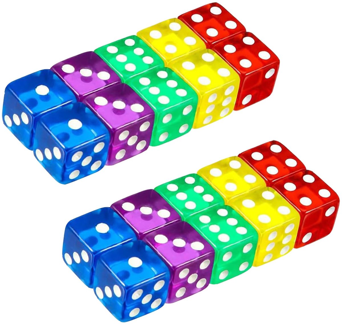 SolidKeus - Set van 20 Dobbelstenen, 6-zijdig, Veelzijdige Kleuren voor Spellen