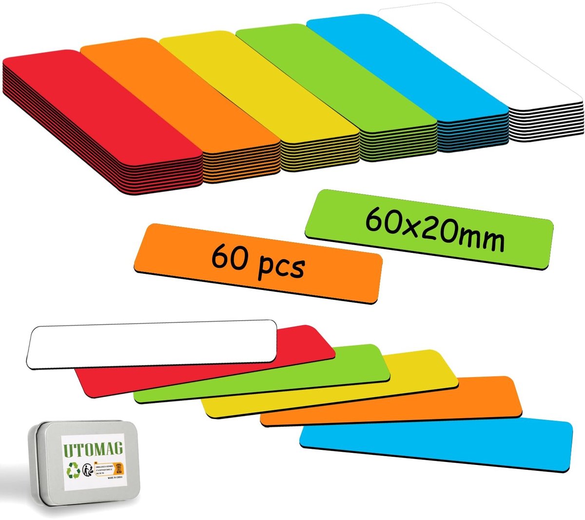 SolidKeus - Set van 60 Magnetische Labels voor Schrijven