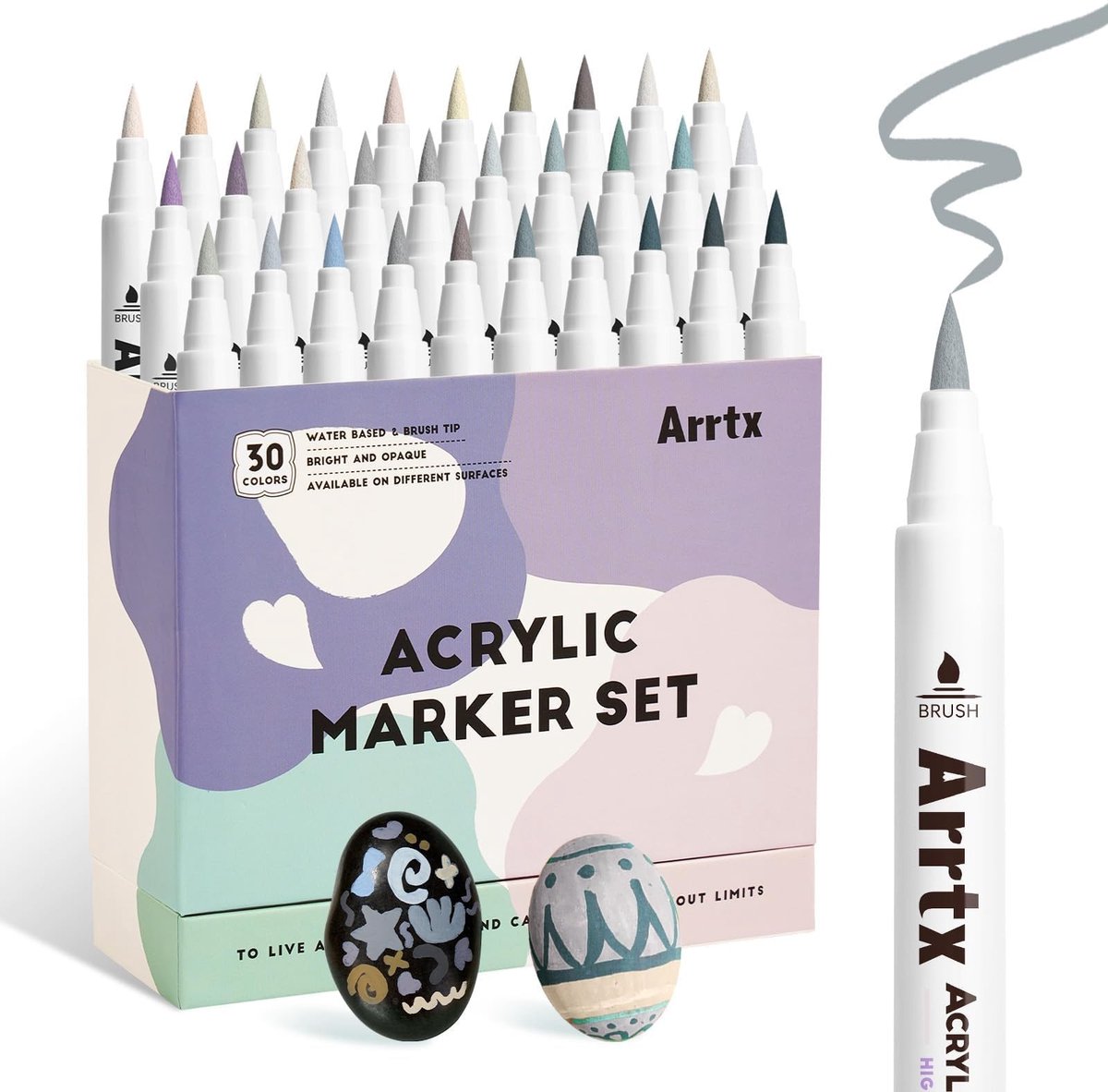 SolidKeus - 30 Grijze Acrylverf Markers voor Creatieve Projecten
