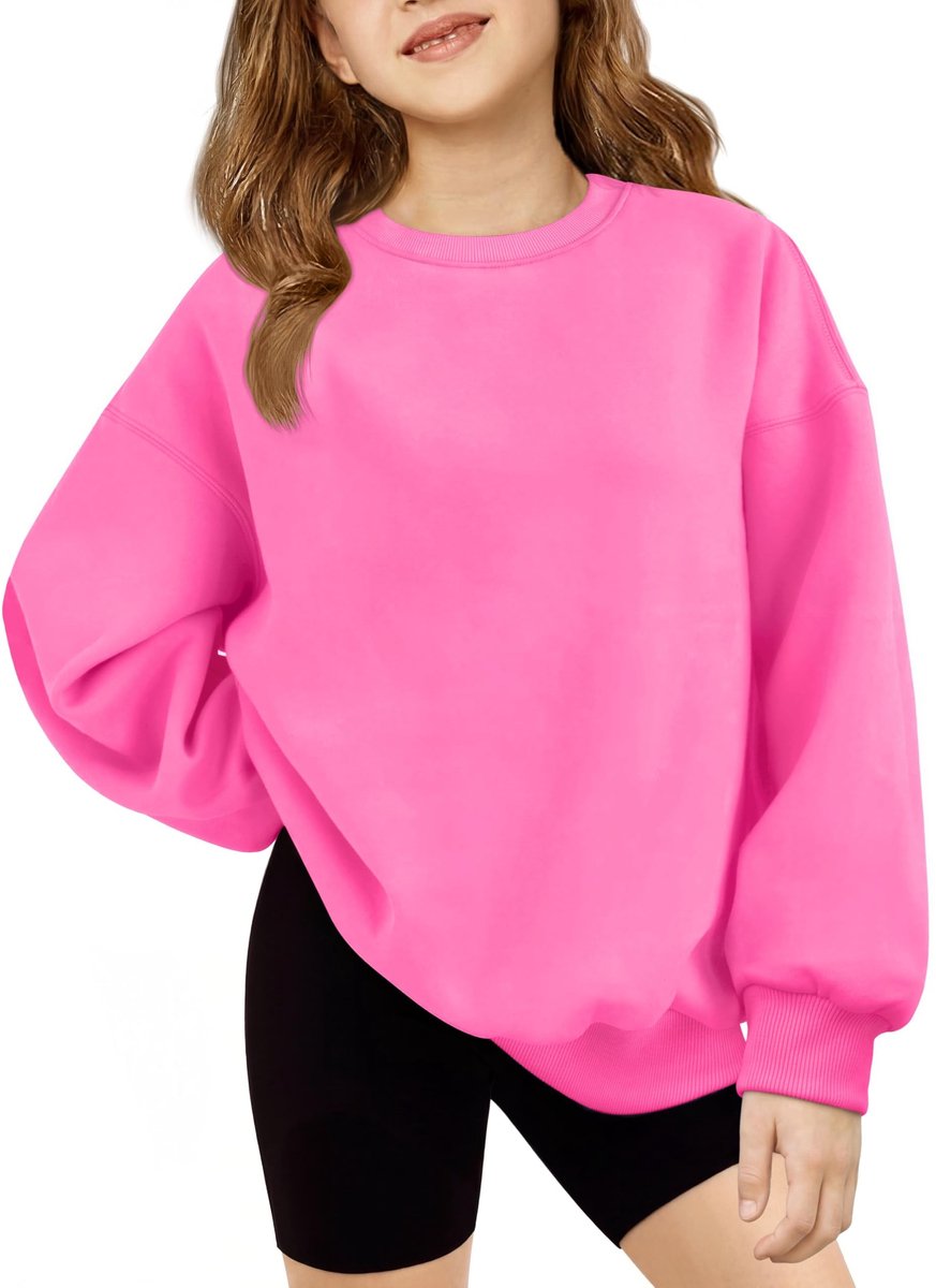SolidKeus - Oversized Fleece Sweatshirt voor Meisjes van 5-14 Jaar