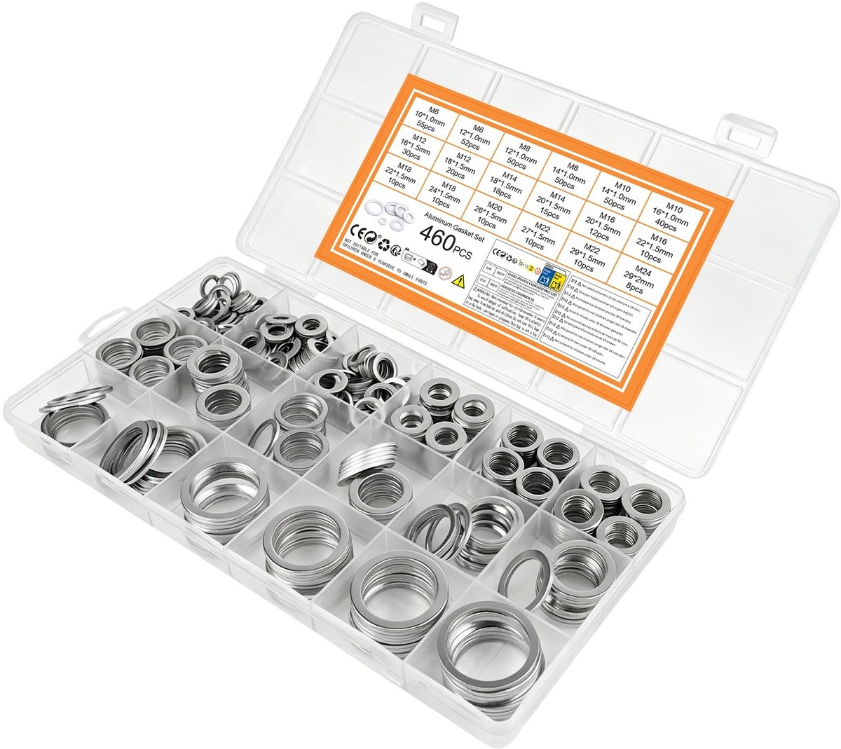 SolidKeus - 460 Stuks Aluminium Sealing Rings voor Olieafvoer