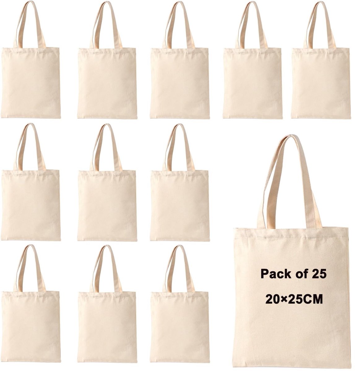 SolidKeus - Set van 25 Herbruikbare Draagtassen 20 x 25 cm