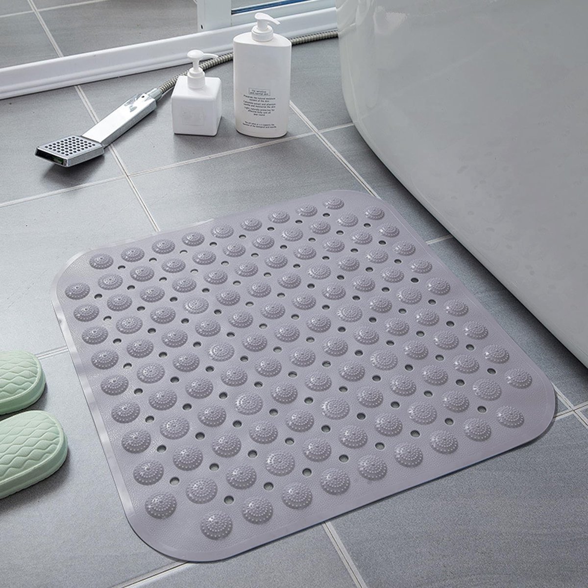 SolidKeus - Antislip Douchemats met Zuignappen 48 x 48 cm Grijs