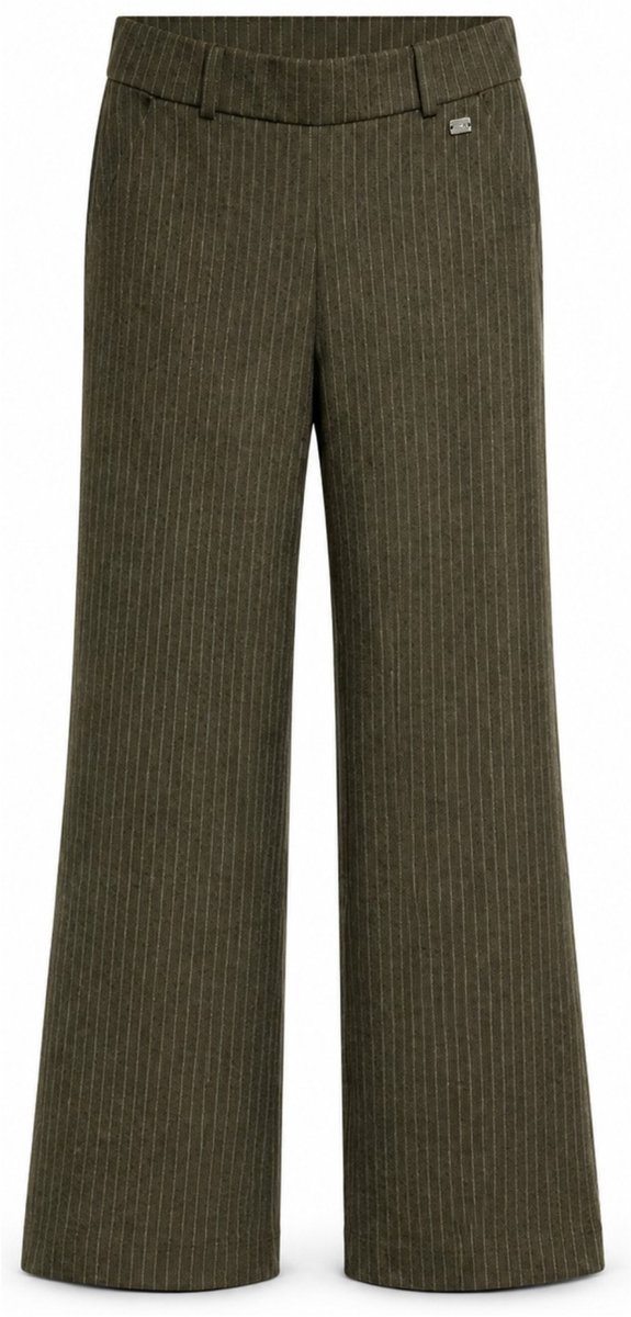 TQ Amsterdam Broek Romet Knit Pinstripe 26fw 00tq214ap Khaki Dames Maat - M