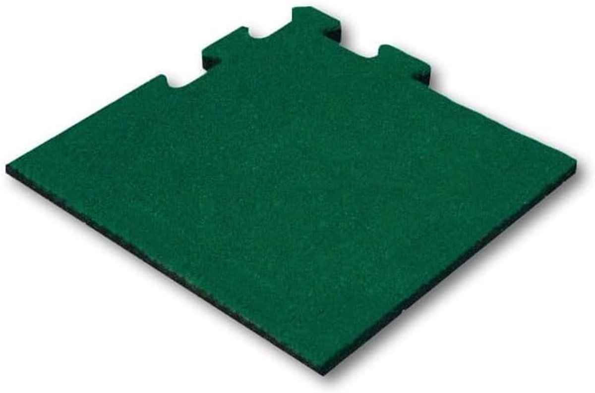 Rubberen puzzeltegel - 50 mm dik - 50 x 50 cm (eindstuk, groen)