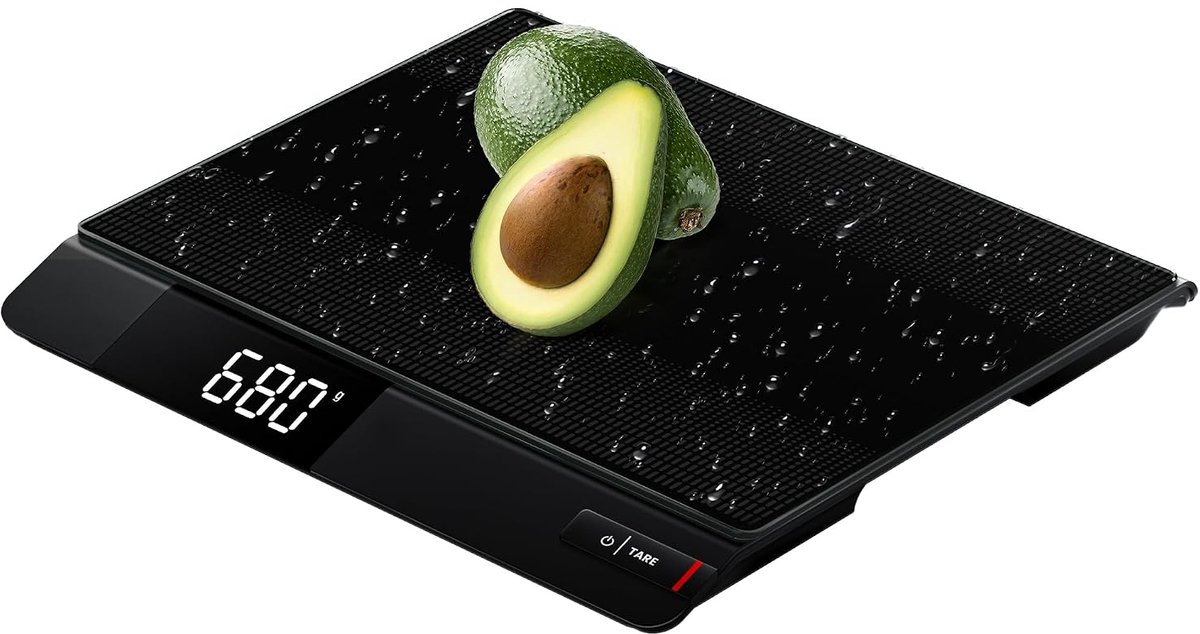 Voedselweegschaal, 15 kg, kookweegschaal met 1 g nauwkeurige, digitale keukenweegschaal, gewicht gram en ounces voor bakken, koken, koffie, sieraden, postweegschaal met tara, lcd-display