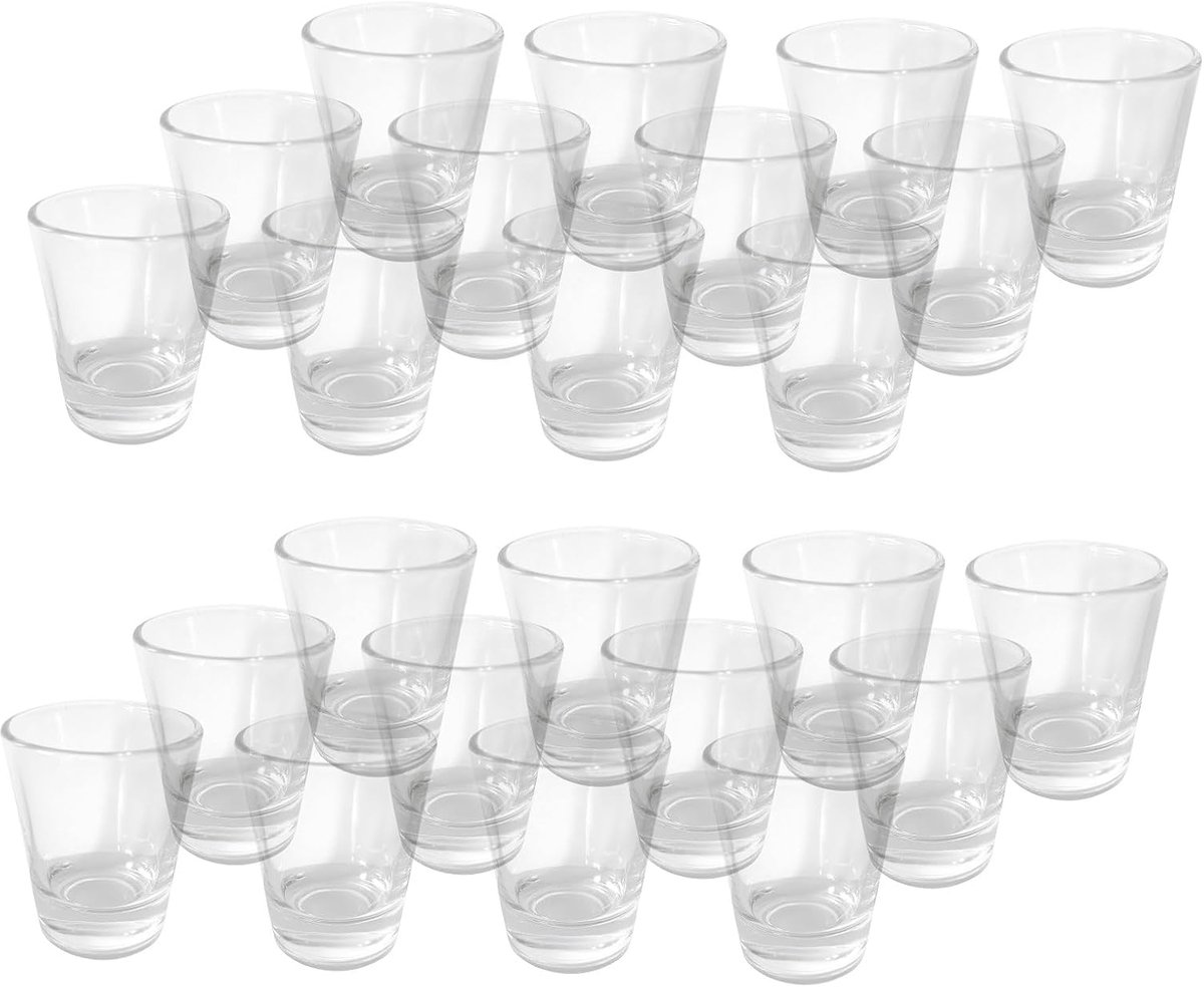 Shotglazen, korte shotglazen, 2 cl, 4 cl, 20 ml, 40 ml, wodkaglazen, stabiel, versterkte bodem, vaatwasmachinebestendig, feestglazen, drankglazen