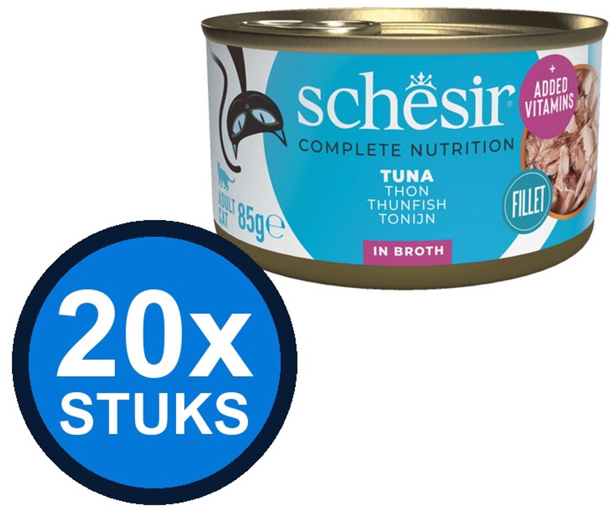 Schesir Schesir Complete&Balanced kat blik bouillon tonijn 85gr