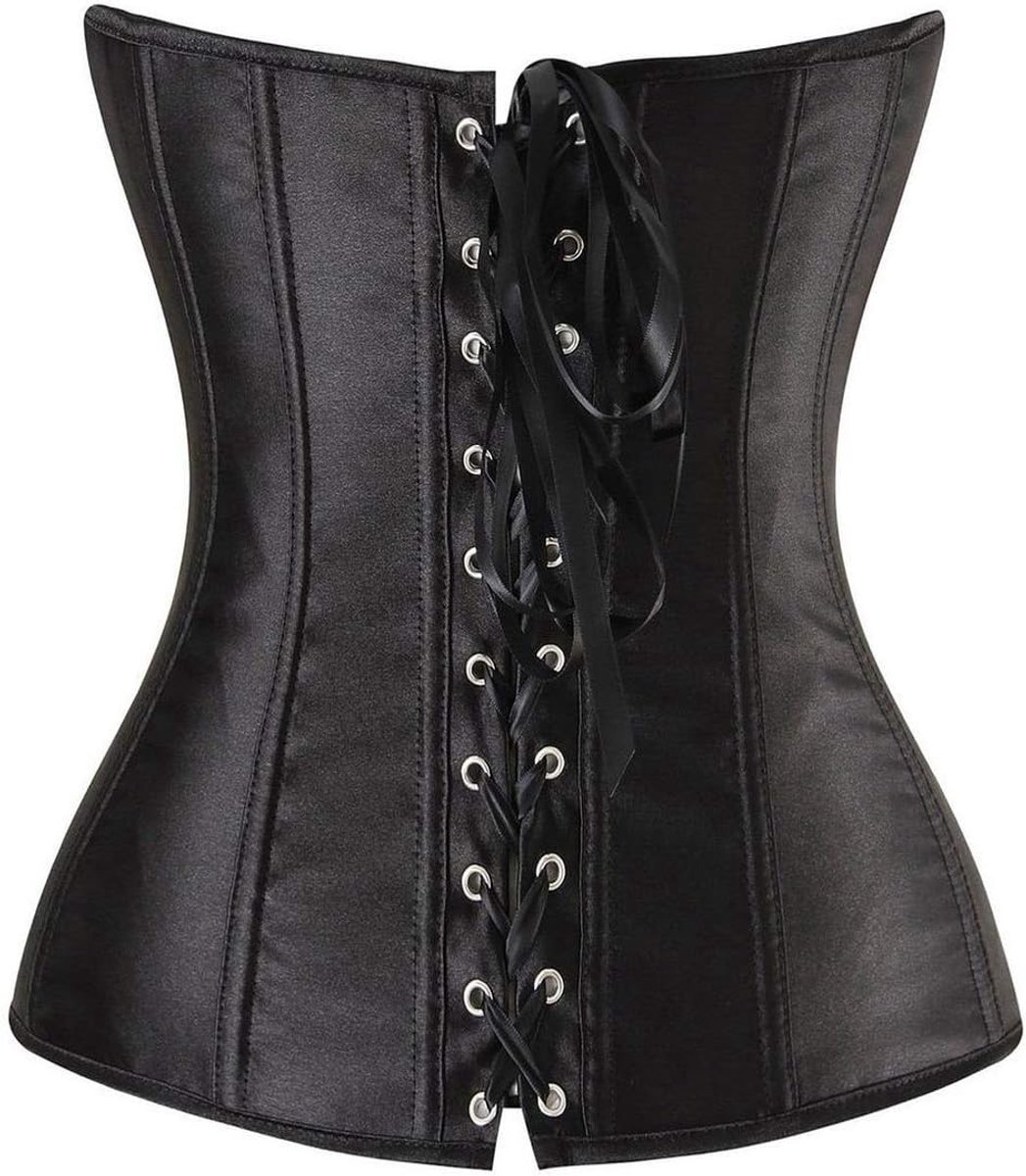 Sweetheart Overbuste Satijnen Kanten Bustier met Korset