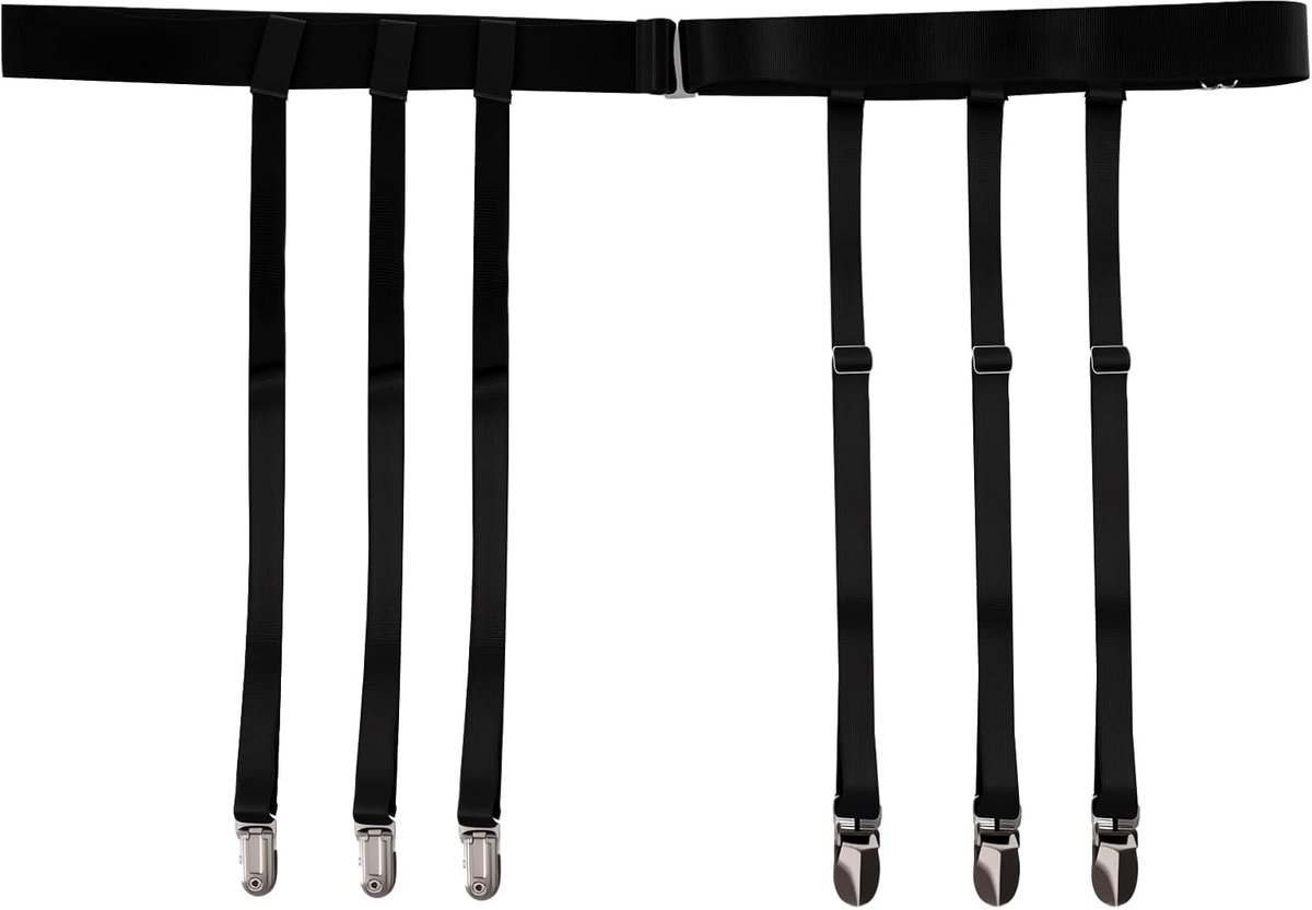 Jarretellenhouder voor dames met 6 metalen clips, elastische kousenband, vintage, ondersteunende tailleband, verstelbare maat, kousen en panty's