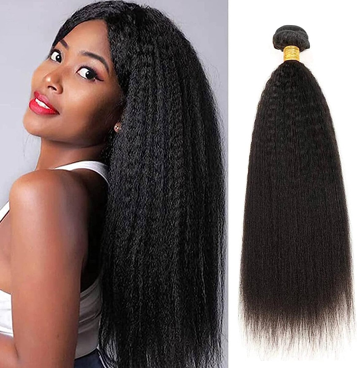 Brazilian virgin yaki human hair bundles one bundles kinky straight bundles natural black color 95+/-5g/bundle 24 inch