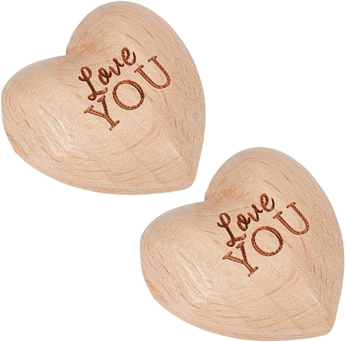 2 Stks Handgemaakte Houten Harten Love You Houten Hart Ornamenten Tiny Knuffel Token Massief Olijfhout Hart Hand Holding Keepsake Voor Vrienden Familie Paar Geschenken Verjaardag Valentijn