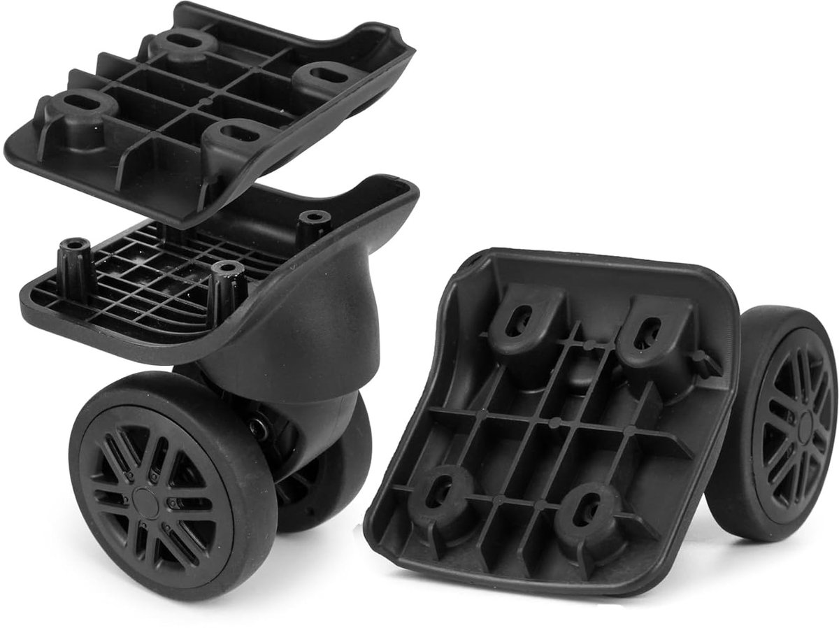 Wiel voor koffer, paar reservewielen voor bagage, wielen, koffer, vervanging, Zwart, V044-B,1 Pair