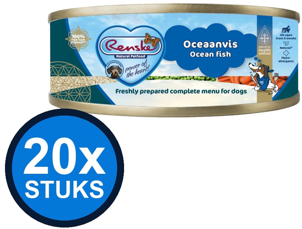 Renske Renske vers vlees maaltijd hond oceaanvis 95gr