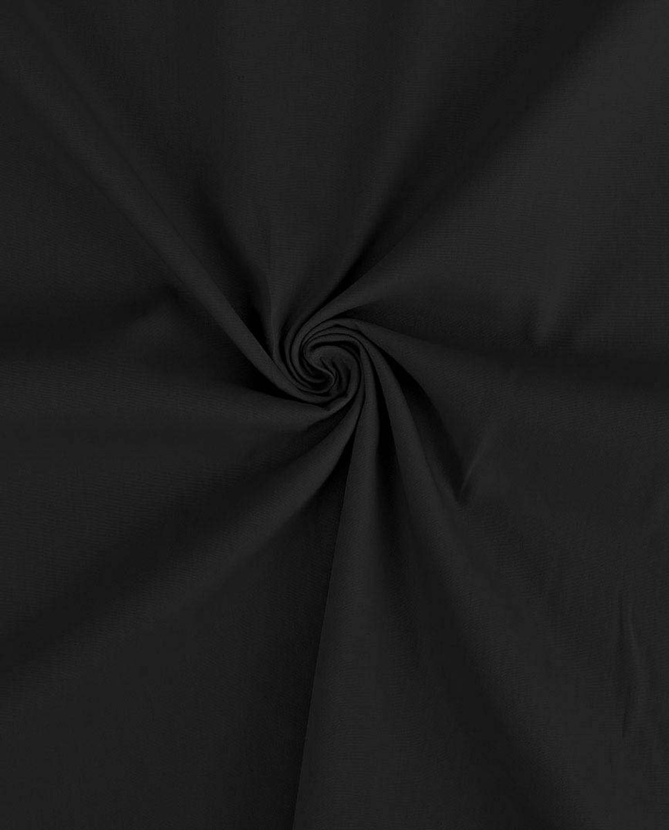 Zwarte Poplin Katoen Stof – 100% Katoen – 150 cm Breed – Uni – Oeko-Tex – 120 g/m²