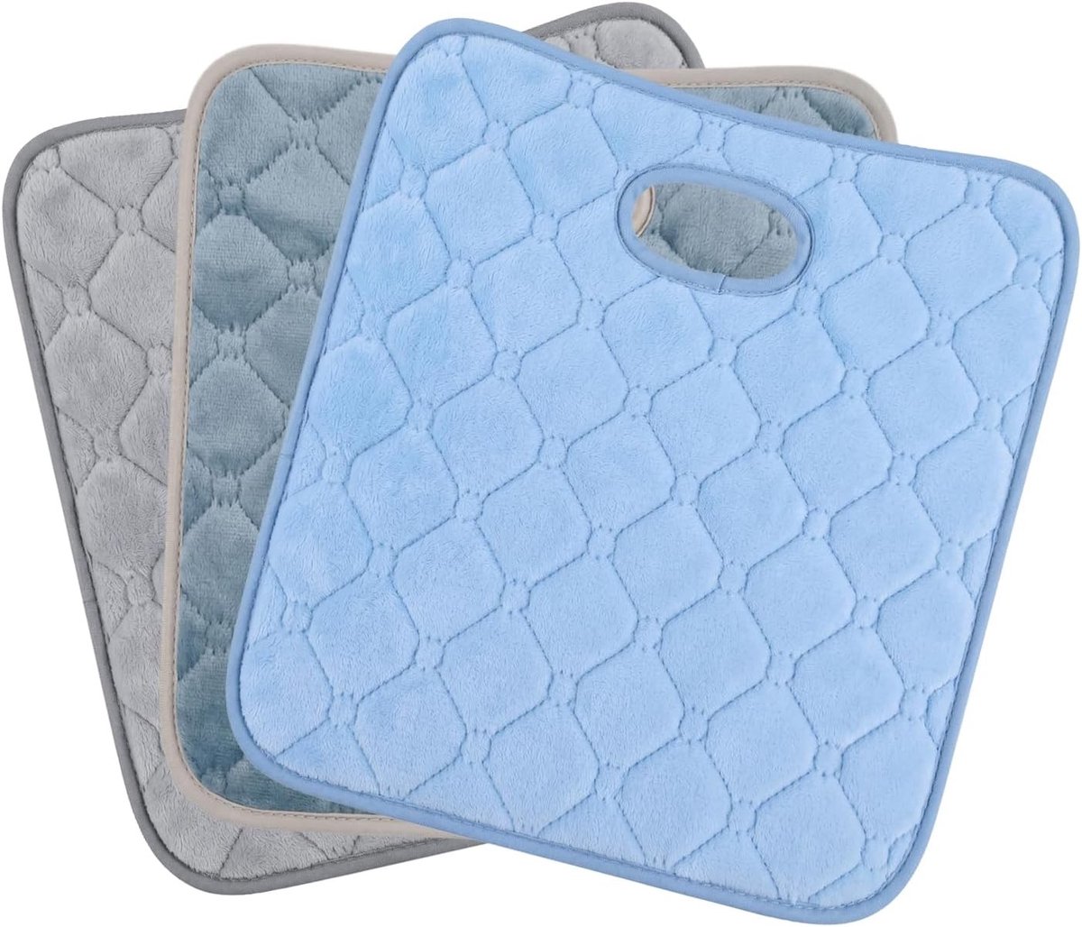 Zitbescherming voor Potty Training, 3-Pack - Waterabsorberende en Lekvrije Zitting voor Kinderstoelen, Kinderwagens en Buggy's in Lichtblauw, Blauwgrijs en Lichtgrijs