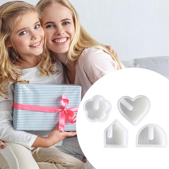 4 stuks siliconen vormen, gietvormen, kerstgietvorm, kaarshouder, gipsvormen om te gieten, siliconen vaasvorm, doe-het-zelf kerstdecoratie, voor kaarsen, zeep, hars, bloemenarrangement — afbeelding 4