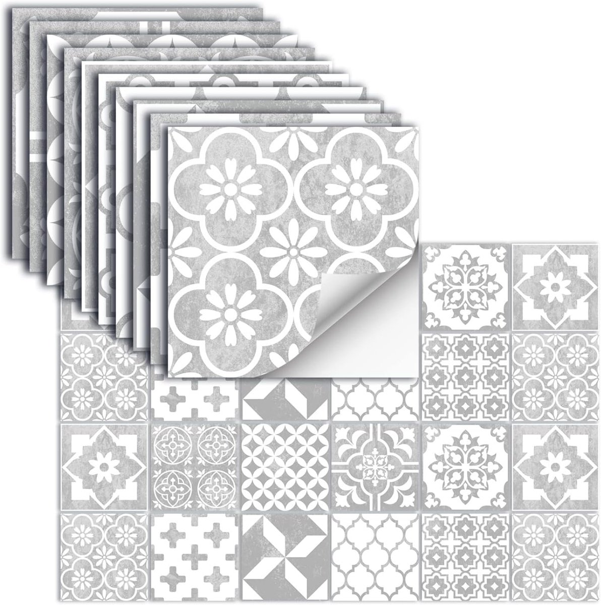 Tegelstickers Zelfklevend Vinyl Waterdichte Muurstickers Voor Keuken Badkamer Tegel Muur Open Haard Kast Decoratie Stickers,HZ-63,20x20cm