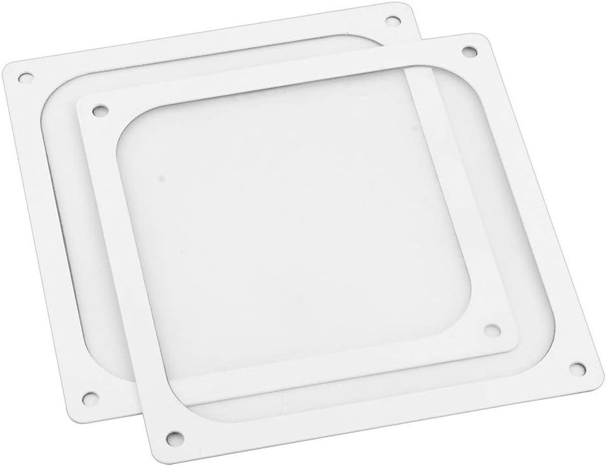 2 x 140mm Stoffilter Voor Computerkoelventilator, Magnetisch Frame PC-Ventilator Stofgaas PC-Koelfilter PVC Stofdichte Hoes Computer Ventilatieroosters (140mm,2 Stuks,Wit)