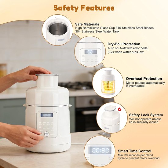 Babyvoedselmaker, babypapbereider, automatisch koken en versnipperen voor gezonde zelfgemaakte babyvoeding, BPA-vrij — afbeelding 5