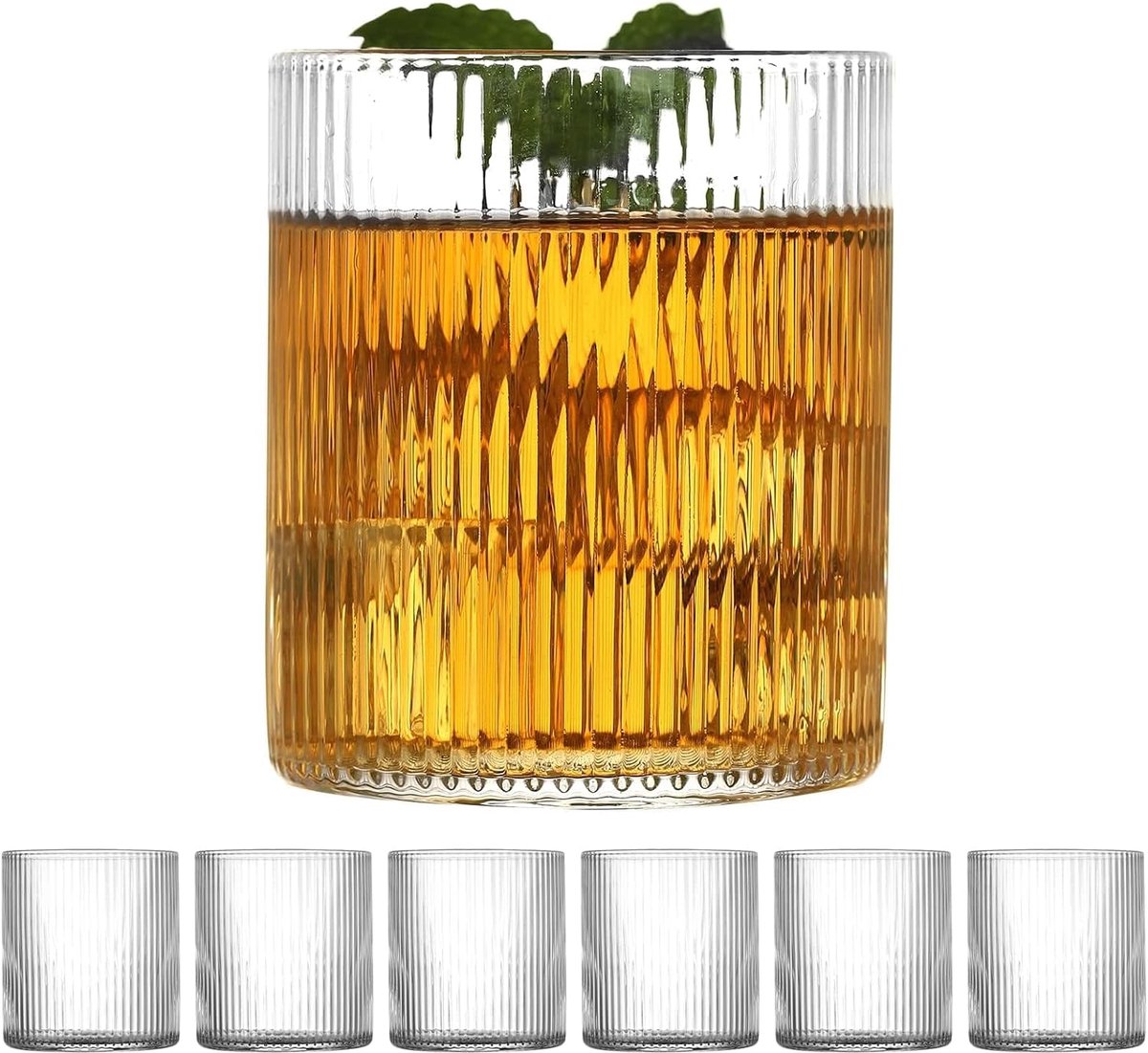 Waterglazen, set van 6, 300 ml, cocktailglazen, waterglazen, drinkglazen, vaatwasmachinebestendig, ijskoffie, drinkglas voor Iced Matcha Latte