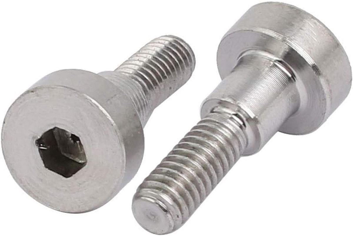 Sourcing map 10 stuks. 304 roestvrij stalen schouder bouten 5 mm Dmr. 5 mm schouder lengte M4 schroefdraad