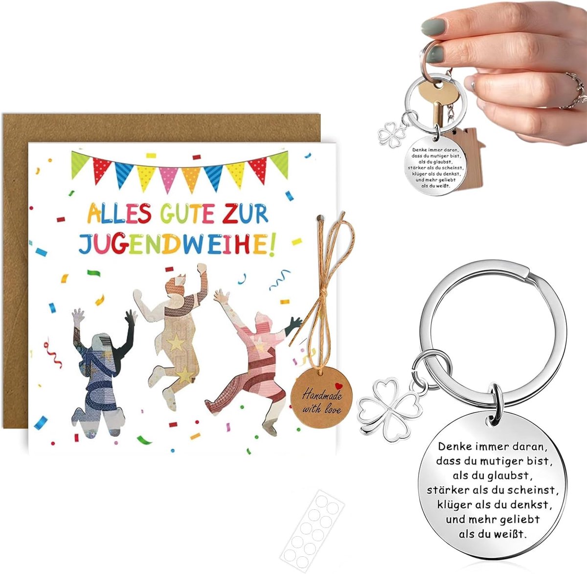 Sleutelhanger met inspirerende spreuken Aanmoedigingsgroet Kaarten Leraar Geschenken Sleutelhanger - Geld Geschenken Voor Kerstmis, Verjaardag, Bruiloft, Jeugdwijding