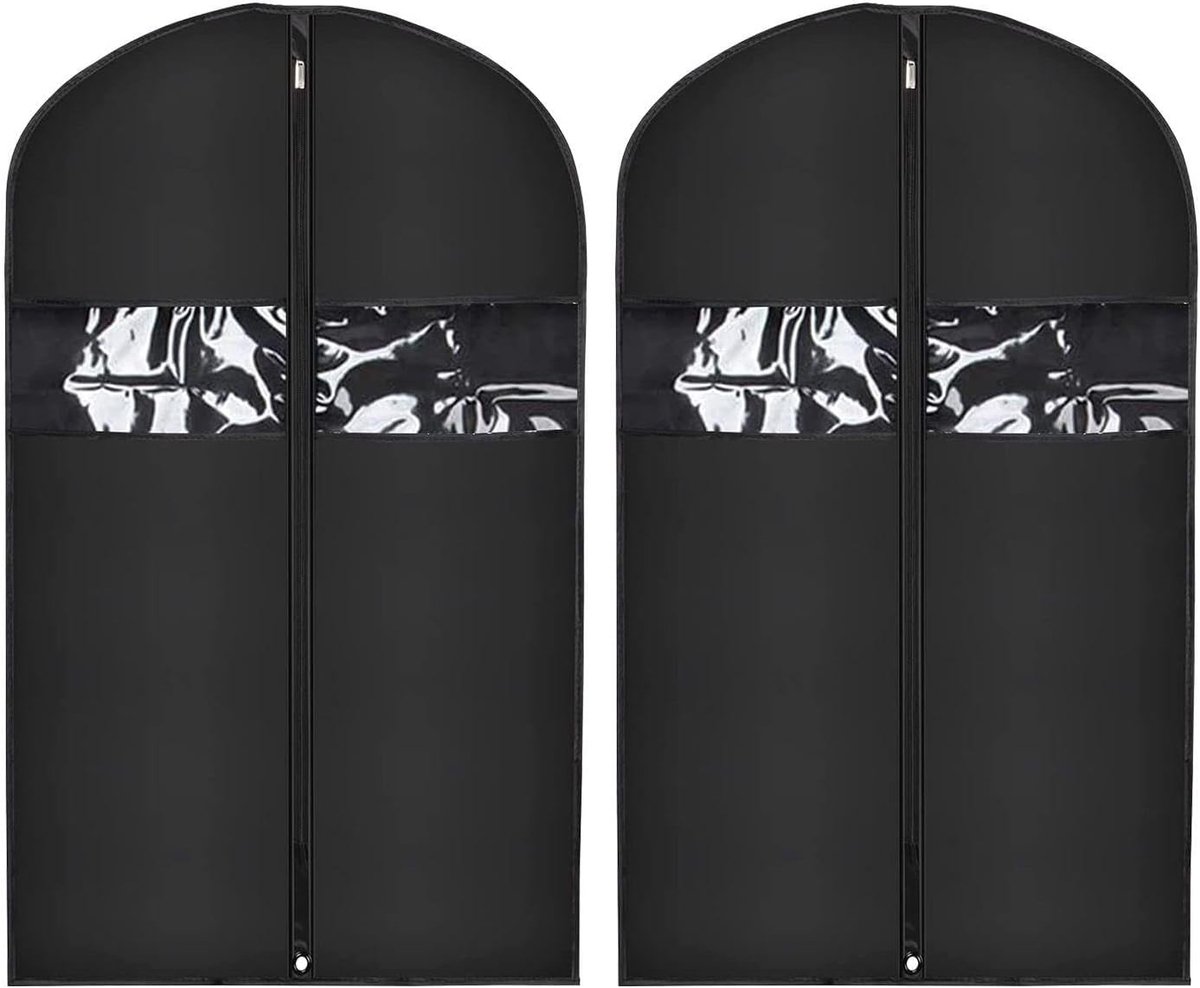 Stofhoes voor kleding, 2 stuks, kledingzak van vliesstof, stofbescherming voor kleding, kledingtas met tassen, handtas voor kleding